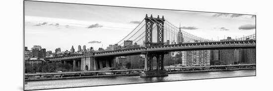 Panoramic Landscape - Manhattan Bridge with the Empire State Building from Brooklyn-Philippe Hugonnard-Mounted Photographic Print