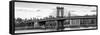 Panoramic Landscape - Manhattan Bridge with the Empire State Building from Brooklyn-Philippe Hugonnard-Framed Stretched Canvas