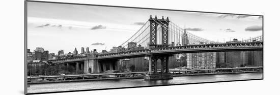 Panoramic Landscape - Manhattan Bridge with the Empire State Building from Brooklyn-Philippe Hugonnard-Mounted Photographic Print