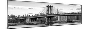 Panoramic Landscape - Manhattan Bridge with the Empire State Building from Brooklyn-Philippe Hugonnard-Mounted Photographic Print