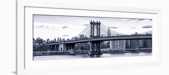 Panoramic Landscape - Manhattan Bridge with the Empire State Building from Brooklyn-Philippe Hugonnard-Framed Photographic Print