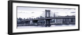 Panoramic Landscape - Manhattan Bridge with the Empire State Building from Brooklyn-Philippe Hugonnard-Framed Photographic Print