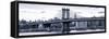 Panoramic Landscape - Manhattan Bridge with the Empire State Building from Brooklyn-Philippe Hugonnard-Framed Stretched Canvas