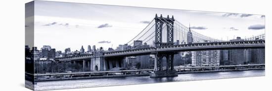 Panoramic Landscape - Manhattan Bridge with the Empire State Building from Brooklyn-Philippe Hugonnard-Stretched Canvas