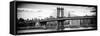 Panoramic Landscape - Manhattan Bridge with the Empire State Building from Brooklyn-Philippe Hugonnard-Framed Stretched Canvas