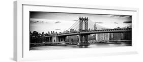 Panoramic Landscape - Manhattan Bridge with the Empire State Building from Brooklyn-Philippe Hugonnard-Framed Photographic Print