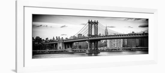 Panoramic Landscape - Manhattan Bridge with the Empire State Building from Brooklyn-Philippe Hugonnard-Framed Photographic Print