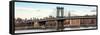 Panoramic Landscape - Manhattan Bridge with the Empire State Building from Brooklyn-Philippe Hugonnard-Framed Stretched Canvas