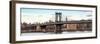 Panoramic Landscape - Manhattan Bridge with the Empire State Building from Brooklyn-Philippe Hugonnard-Framed Photographic Print