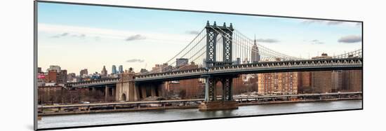 Panoramic Landscape - Manhattan Bridge with the Empire State Building from Brooklyn-Philippe Hugonnard-Mounted Photographic Print