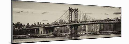 Panoramic Landscape - Manhattan Bridge with the Empire State Building from Brooklyn-Philippe Hugonnard-Mounted Photographic Print