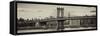 Panoramic Landscape - Manhattan Bridge with the Empire State Building from Brooklyn-Philippe Hugonnard-Framed Stretched Canvas