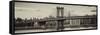 Panoramic Landscape - Manhattan Bridge with the Empire State Building from Brooklyn-Philippe Hugonnard-Framed Stretched Canvas