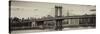 Panoramic Landscape - Manhattan Bridge with the Empire State Building from Brooklyn-Philippe Hugonnard-Stretched Canvas