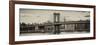 Panoramic Landscape - Manhattan Bridge with the Empire State Building from Brooklyn-Philippe Hugonnard-Framed Photographic Print