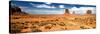 Panoramic Landscape - Monument Valley - Utah - United States-Philippe Hugonnard-Stretched Canvas