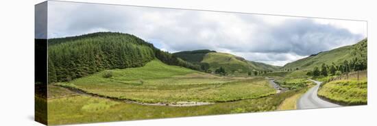 Panoramic Landscape View, Abergwesyn Valley, Powys, Wales, United Kingdom, Europe-Graham Lawrence-Stretched Canvas