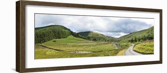 Panoramic Landscape View, Abergwesyn Valley, Powys, Wales, United Kingdom, Europe-Graham Lawrence-Framed Photographic Print