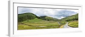 Panoramic Landscape View, Abergwesyn Valley, Powys, Wales, United Kingdom, Europe-Graham Lawrence-Framed Photographic Print