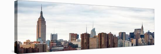 Panoramic Landscape View Manhattan with the Empire State Building and Chrysler Building - NYC-Philippe Hugonnard-Stretched Canvas