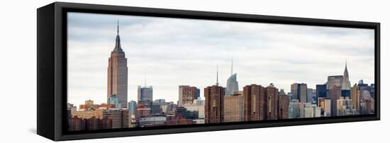 Panoramic Landscape View Manhattan with the Empire State Building and Chrysler Building - NYC-Philippe Hugonnard-Framed Stretched Canvas