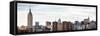 Panoramic Landscape View Manhattan with the Empire State Building and Chrysler Building - NYC-Philippe Hugonnard-Framed Stretched Canvas