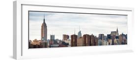 Panoramic Landscape View Manhattan with the Empire State Building and Chrysler Building - NYC-Philippe Hugonnard-Framed Photographic Print