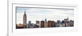 Panoramic Landscape View Manhattan with the Empire State Building and Chrysler Building - NYC-Philippe Hugonnard-Framed Premium Photographic Print