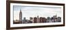 Panoramic Landscape View Manhattan with the Empire State Building and Chrysler Building - NYC-Philippe Hugonnard-Framed Premium Photographic Print