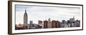 Panoramic Landscape View Manhattan with the Empire State Building and Chrysler Building - NYC-Philippe Hugonnard-Framed Premium Photographic Print