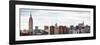 Panoramic Landscape View Manhattan with the Empire State Building and Chrysler Building - NYC-Philippe Hugonnard-Framed Premium Photographic Print