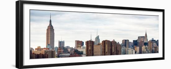 Panoramic Landscape View Manhattan with the Empire State Building and Chrysler Building - NYC-Philippe Hugonnard-Framed Premium Photographic Print