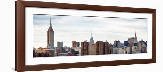 Panoramic Landscape View Manhattan with the Empire State Building and Chrysler Building - NYC-Philippe Hugonnard-Framed Premium Photographic Print