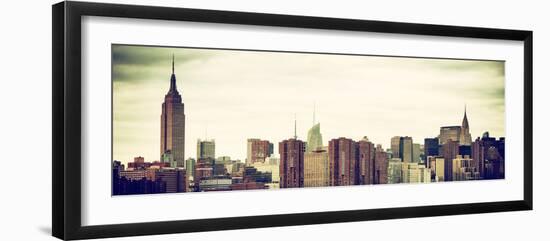 Panoramic Landscape View Manhattan with the Empire State Building and Chrysler Building - NYC-Philippe Hugonnard-Framed Photographic Print