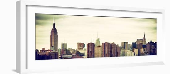 Panoramic Landscape View Manhattan with the Empire State Building and Chrysler Building - NYC-Philippe Hugonnard-Framed Photographic Print