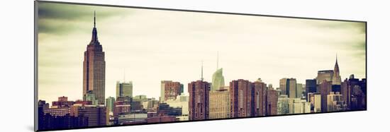 Panoramic Landscape View Manhattan with the Empire State Building and Chrysler Building - NYC-Philippe Hugonnard-Mounted Photographic Print