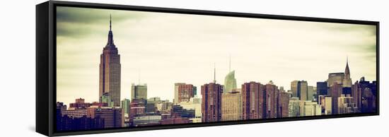 Panoramic Landscape View Manhattan with the Empire State Building and Chrysler Building - NYC-Philippe Hugonnard-Framed Stretched Canvas