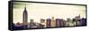 Panoramic Landscape View Manhattan with the Empire State Building and Chrysler Building - NYC-Philippe Hugonnard-Framed Stretched Canvas