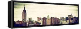 Panoramic Landscape View Manhattan with the Empire State Building and Chrysler Building - NYC-Philippe Hugonnard-Framed Stretched Canvas