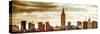 Panoramic Landscape View Manhattan with the Empire State Building at Sunset - New York-Philippe Hugonnard-Stretched Canvas