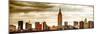 Panoramic Landscape View Manhattan with the Empire State Building at Sunset - New York-Philippe Hugonnard-Mounted Photographic Print