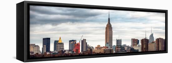 Panoramic Landscape View Manhattan with the Empire State Building - New York City - United States-Philippe Hugonnard-Framed Stretched Canvas