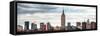 Panoramic Landscape View Manhattan with the Empire State Building - New York City - United States-Philippe Hugonnard-Framed Stretched Canvas