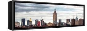 Panoramic Landscape View Manhattan with the Empire State Building - New York City - United States-Philippe Hugonnard-Framed Stretched Canvas