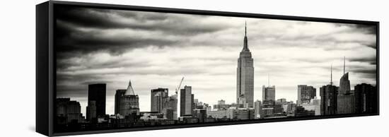 Panoramic Landscape View Manhattan with the Empire State Building - New York City-Philippe Hugonnard-Framed Stretched Canvas