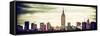 Panoramic Landscape View Manhattan with the Empire State Building - New York City-Philippe Hugonnard-Framed Stretched Canvas