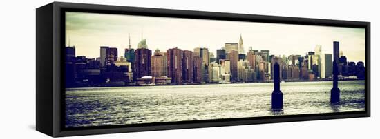 Panoramic Landscape View Manhattan with Top of The MetLife Building and Chrysler Building-Philippe Hugonnard-Framed Stretched Canvas