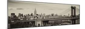 Panoramic Landscape View of Midtown NY with Manhattan Bridge and the Empire State Building-Philippe Hugonnard-Mounted Photographic Print