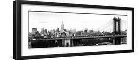 Panoramic Landscape View of Midtown NY with Manhattan Bridge and the Empire State Building-Philippe Hugonnard-Framed Photographic Print