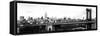 Panoramic Landscape View of Midtown NY with Manhattan Bridge and the Empire State Building-Philippe Hugonnard-Framed Stretched Canvas